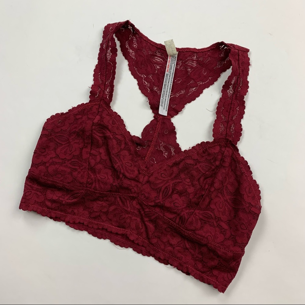 Free People Red Galloon Lace Bra Small - Picture 6 of 14